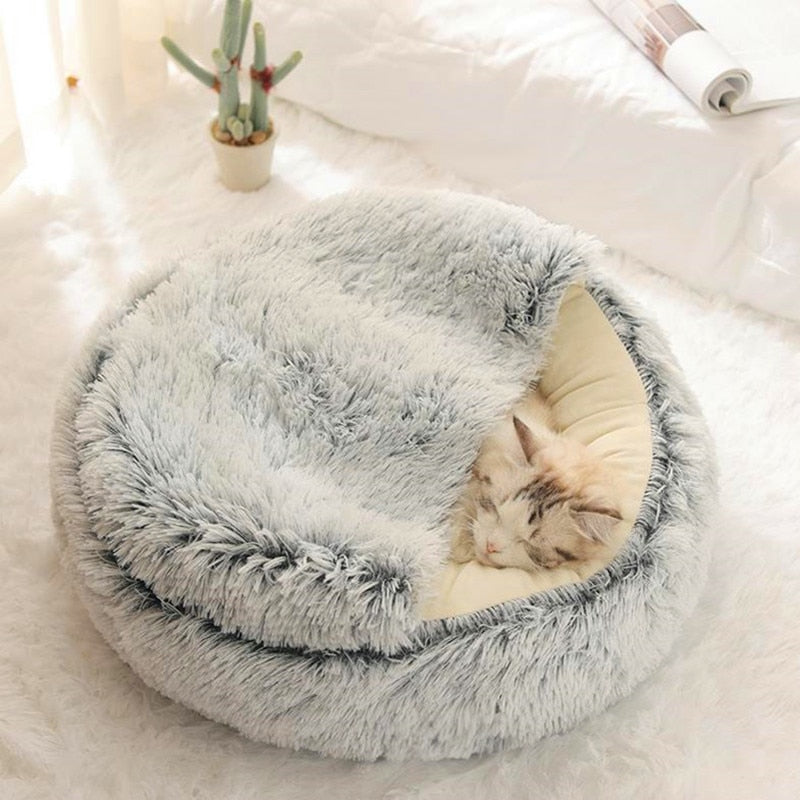 2-in-1 Pet Bed for Cats & Small Dogs