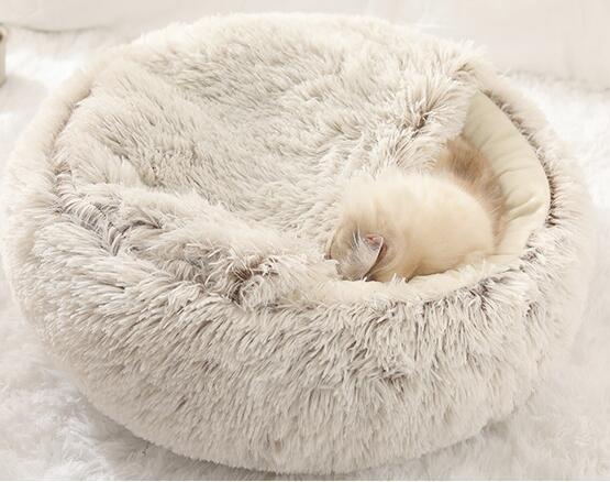 2-in-1 Pet Bed for Cats & Small Dogs