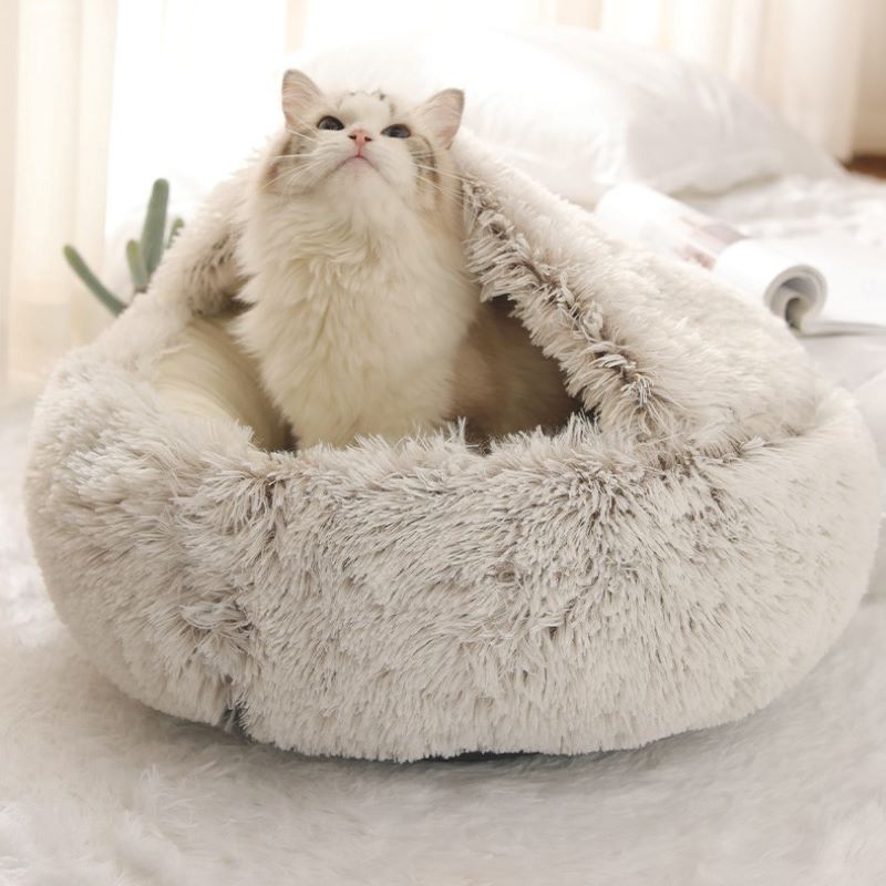 2-in-1 Pet Bed for Cats & Small Dogs